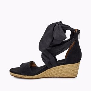 UGG Jules Wedge Black Espadrilles Size 7